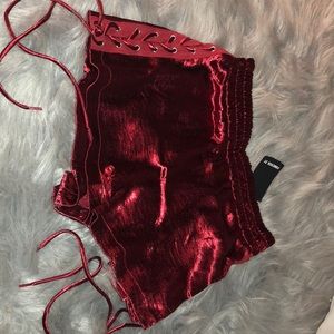 Red Silky Lace Side Shorts